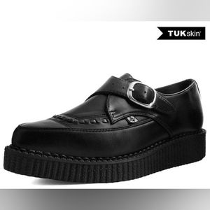tuk Black Platform Creeper Shoe with Buckle